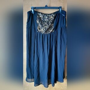 Torrid Black Polyester Strapless Party Dress with Bronze Sequin Accents  2